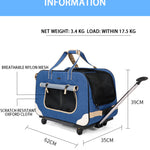 Foldable 4-Wheel Pet Trolley Stroller for Cats & Dogs