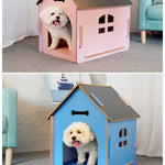 Large Wooden Dog Kennel & Pet Nest — Indoor & Outdoor, With or Without Door M/L/XL