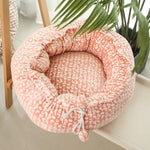 Warm Plush Round Adjustable Pet Bed Nest — Soft Shelter for Cats & Dogs