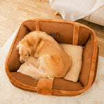 Winter Warm Waterproof Portable Dog Bed Mat — Brown & Grey, S to XXL