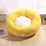 Soft Round Bow Cat & Dog Bed House — Plush Nest with Removable Cushion