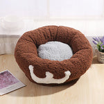 Soft Round Bow Cat & Dog Bed House — Plush Nest with Removable Cushion