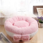 Soft Round Bow Cat & Dog Bed House — Plush Nest with Removable Cushion
