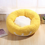 Soft Round Bow Cat & Dog Bed House — Plush Nest with Removable Cushion