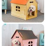 Large Wooden Dog Kennel & Pet Nest — Indoor & Outdoor, With or Without Door M/L/XL