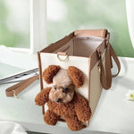 Teddy Bear Pet Carrier Tote Bag – Stylish Travel Bag for Small Dogs & Cats