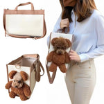 Teddy Bear Pet Carrier Tote Bag – Stylish Travel Bag for Small Dogs & Cats