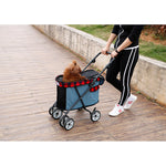 Outdoor Travel Pet Dog Carrier Stroller — Foldable Trolley Carriage