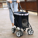 Outdoor Travel Pet Dog Carrier Stroller — Foldable Trolley Carriage