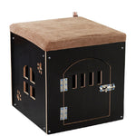 Multi-Function Waterproof Wooden Pet Bed House for Dogs & Cats — With or Without Door, L