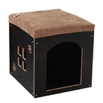 Multi-Function Waterproof Wooden Pet Bed House for Dogs & Cats — With or Without Door, L