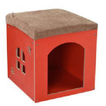 Multi-Function Waterproof Wooden Pet Bed House for Dogs & Cats — With or Without Door, L