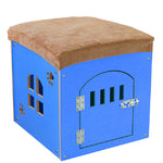 Multi-Function Waterproof Wooden Pet Bed House for Dogs & Cats — With or Without Door, L