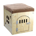 Multi-Function Waterproof Wooden Pet Bed House for Dogs & Cats — With or Without Door, L